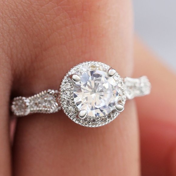 🎊Refine Diamond Retro Flower Full Carved Wedding Rings for Women, EVGG1521 - Picture 2 of 7